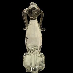 Vintage Chalet Dog Poodle Clear Crystal Figurine EVC